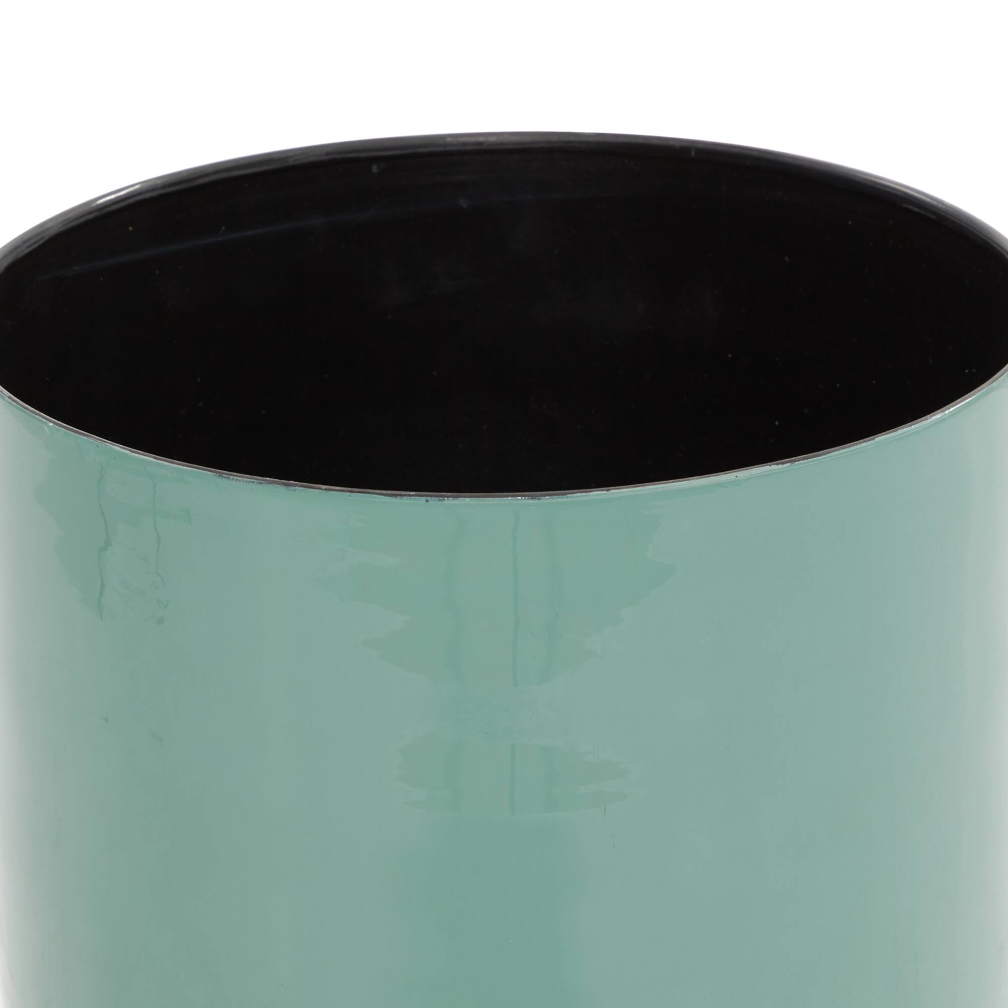 Teal Metal Contemporary Planter Set